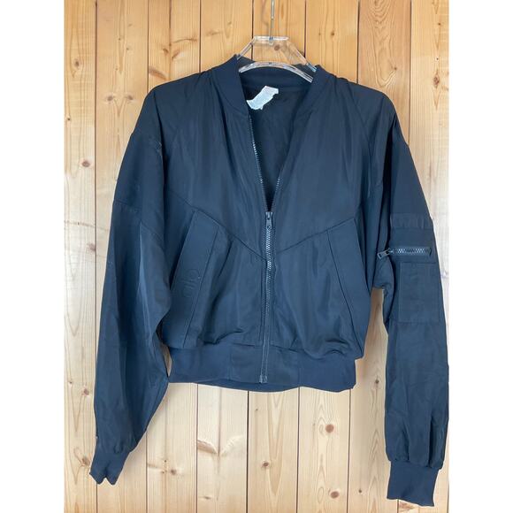 Alo Women's Lightweight Bomber Jacket - Black, XS - Picture 1 of 4